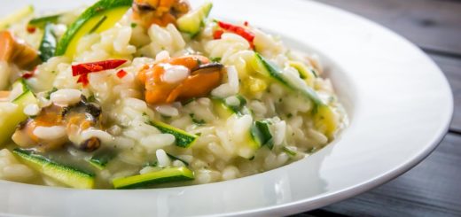 Risotto con cozze e zucchine