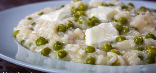 Risotto con piselli e stracchino