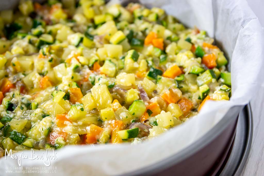 Preparazione sformato di verdure