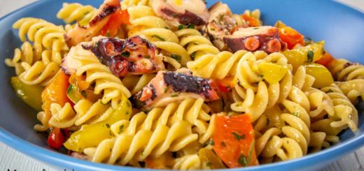 Fusilli con polpo e peperoni