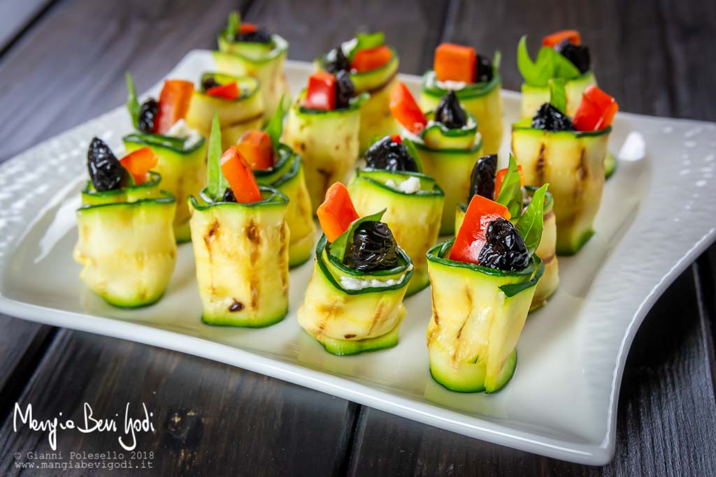 Rotolini di zucchine e philadelphia