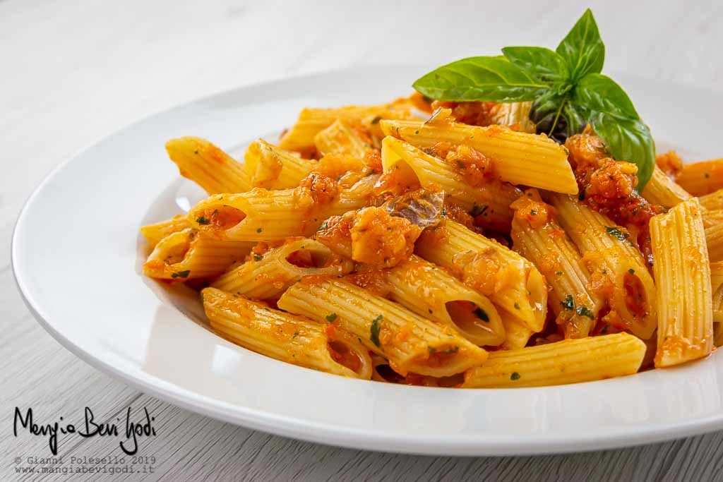 Pasta con merluzzo e peperoni