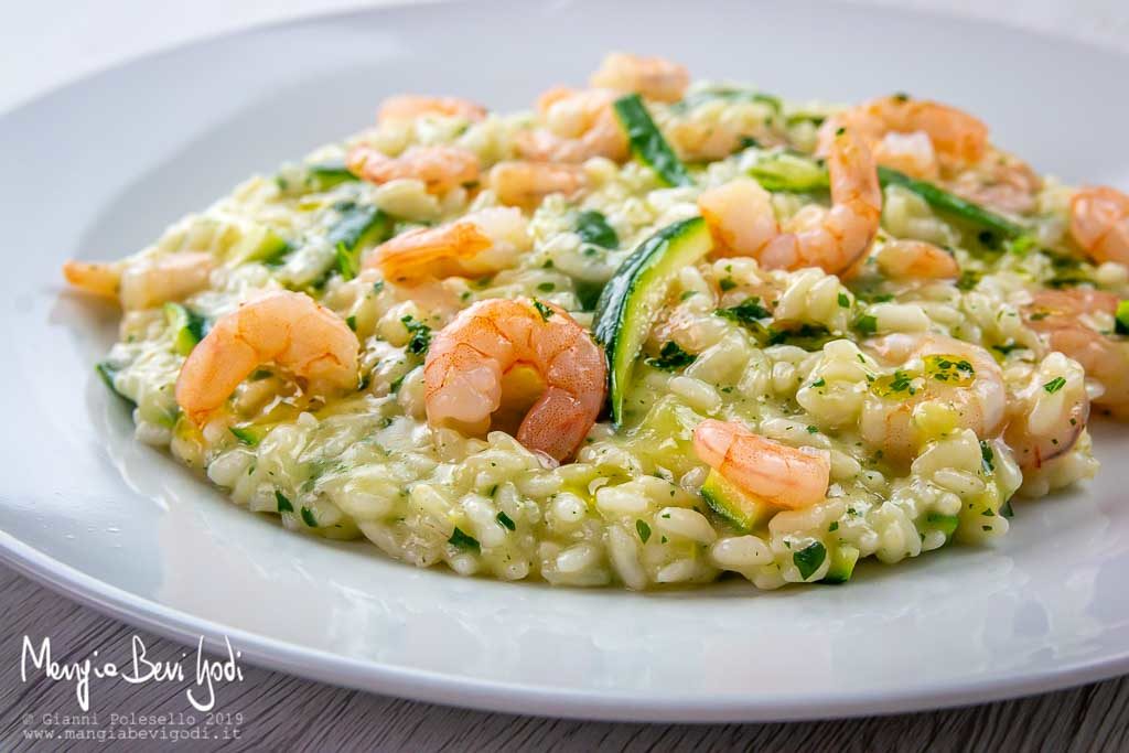 Risotto gamberetti e zucchine