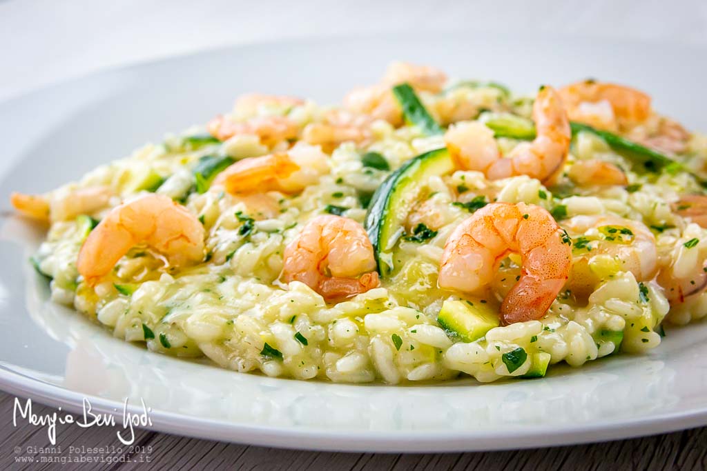 Risotto zucchine e gamberetti