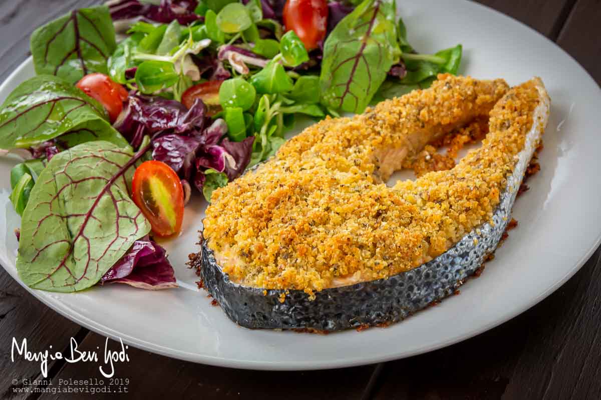 Salmone al forno gratinato