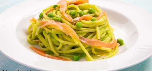 Pasta al salmone e piselli