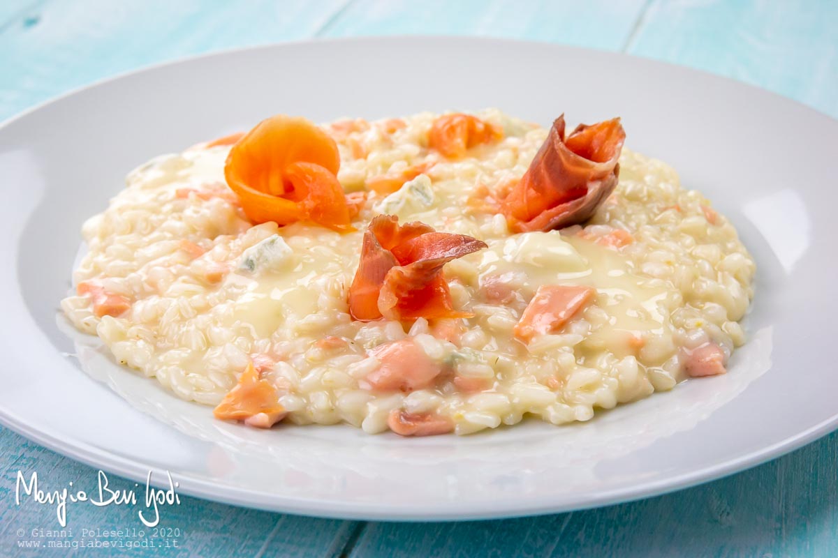 Risotto al salmone e gorgonzola