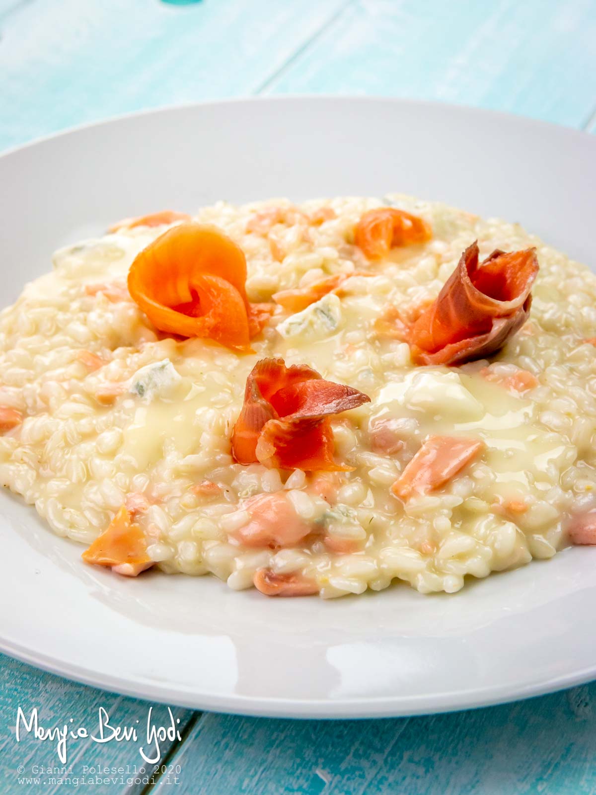 Risotto al salmone e gorgonzola