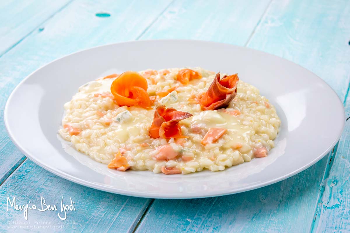 Risotto al salmone e gorgonzola