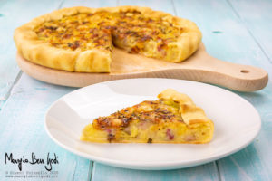 Torta salata con patate e pancetta