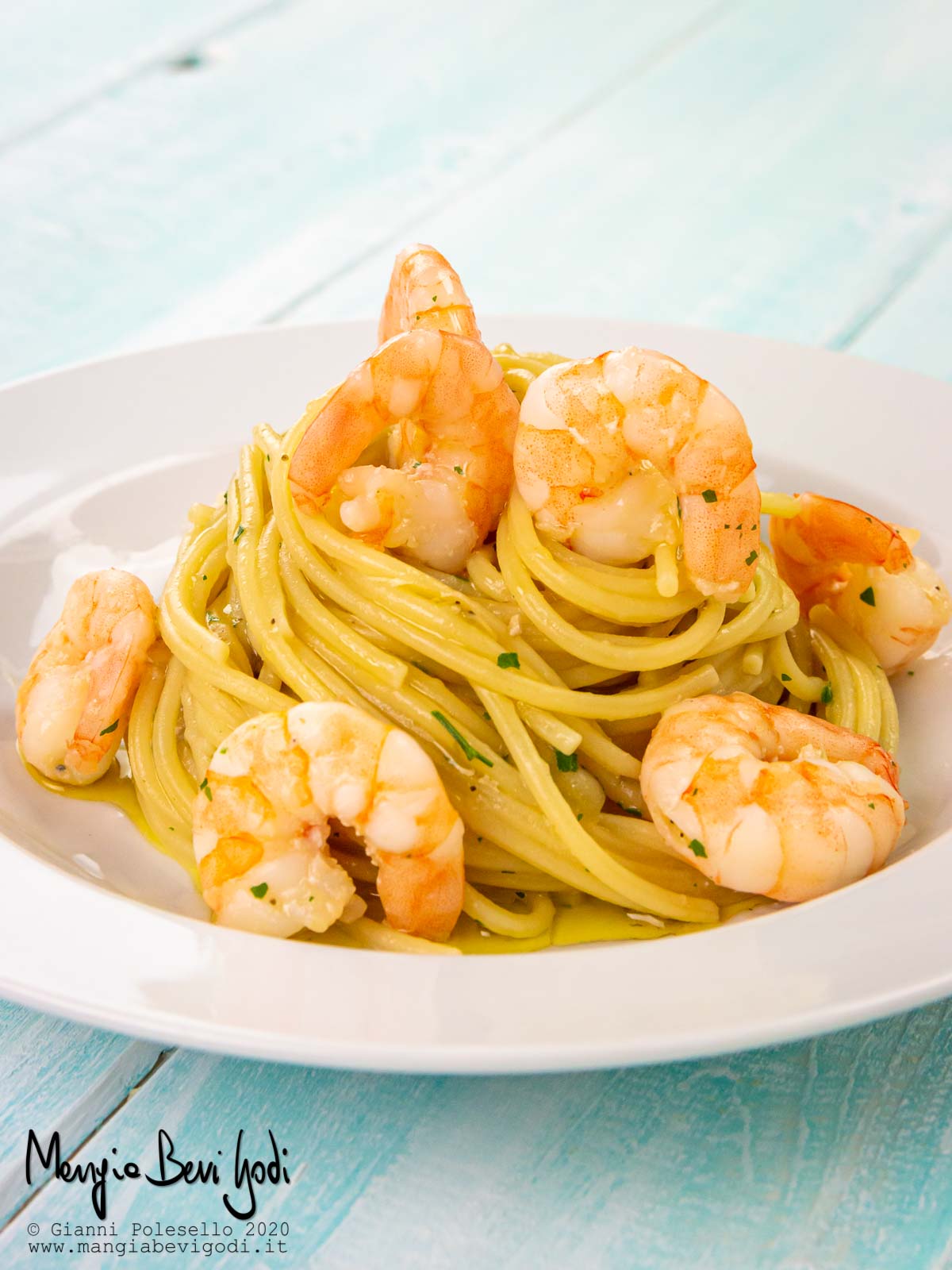 Pasta gamberi e melanzane