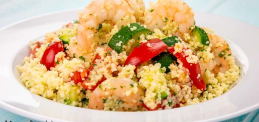 Cous cous con gamberi e zucchine