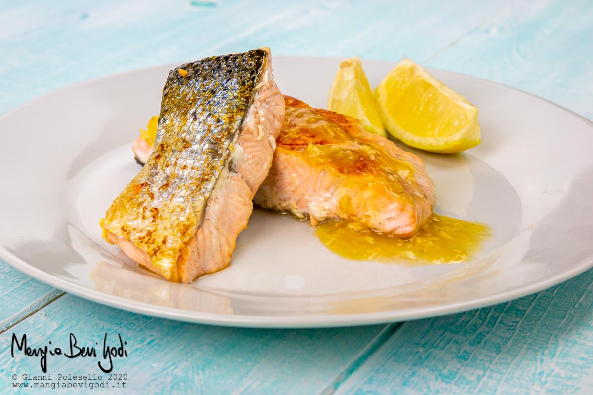 filetto di salmone allo zenzero e limone