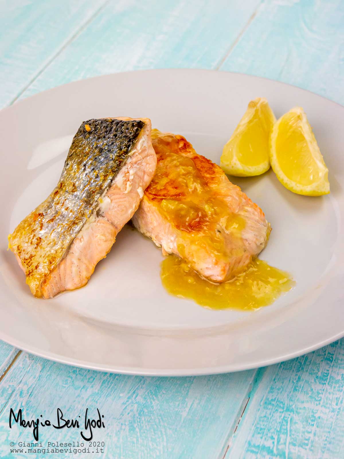 filetto di salmone allo zenzero e limone