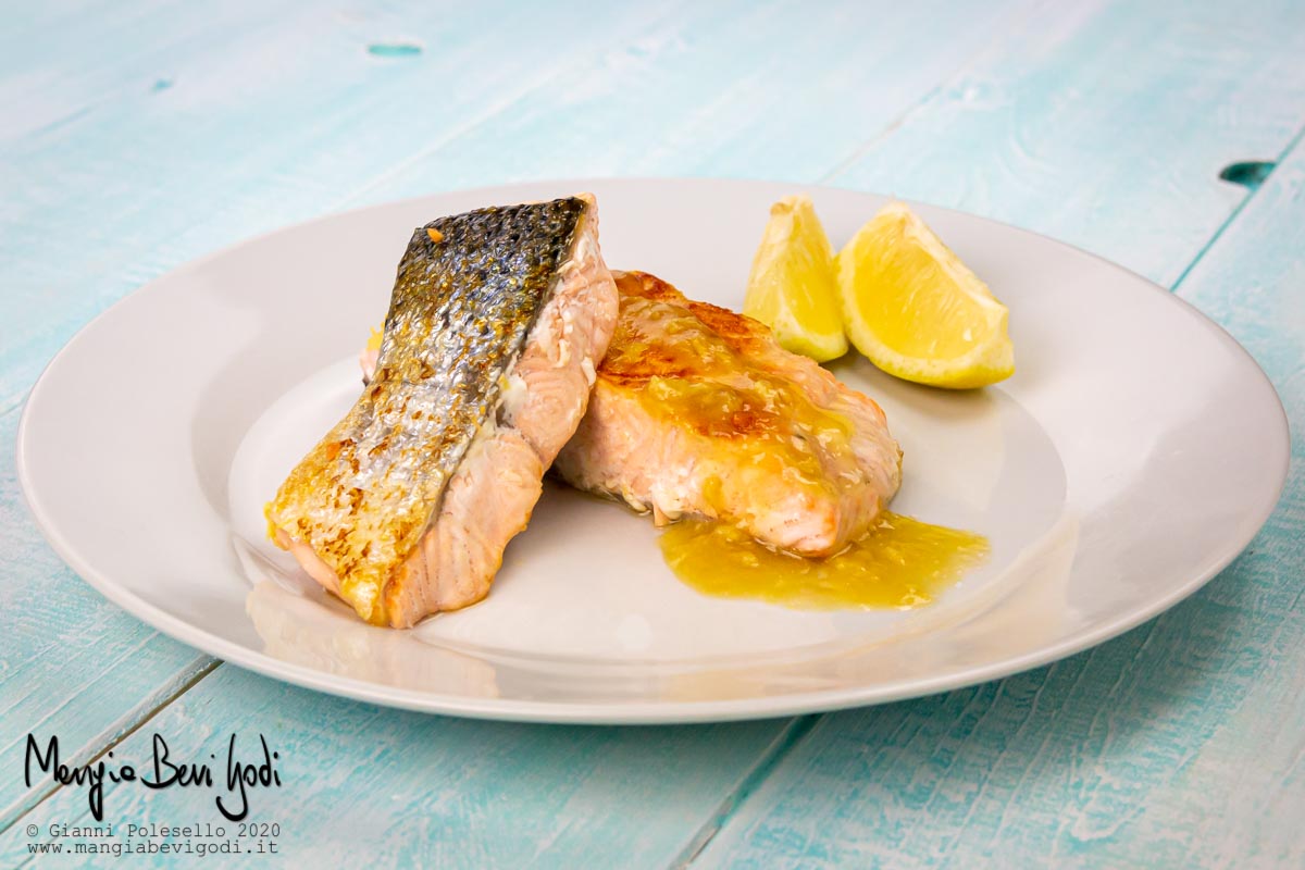 filetto di salmone allo zenzero e limone