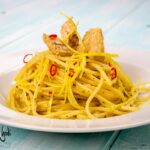 Spaghetti aglio, olio, sgombro e limone