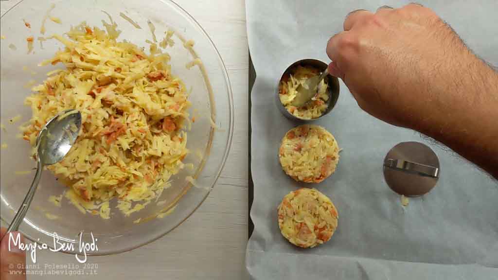 Cottura rosti di patate e salmone