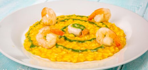 Risotto alla zucca e gamberi