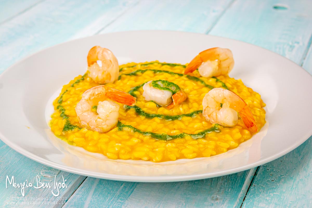 Risotto alla zucca e gamberi