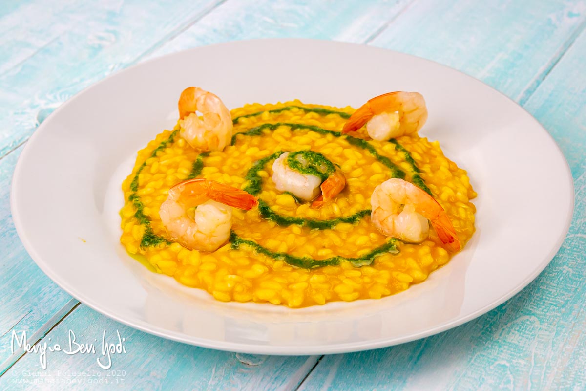 Risotto alla zucca e gamberi