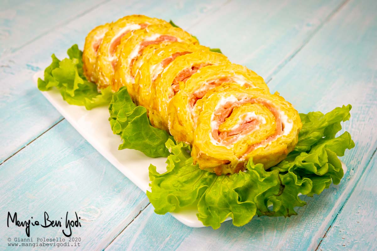 Rotolo di patate al salmone e formaggio