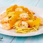 Spaghetti con gamberi e bottarga