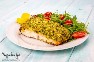 salmone in crosta di zucchine
