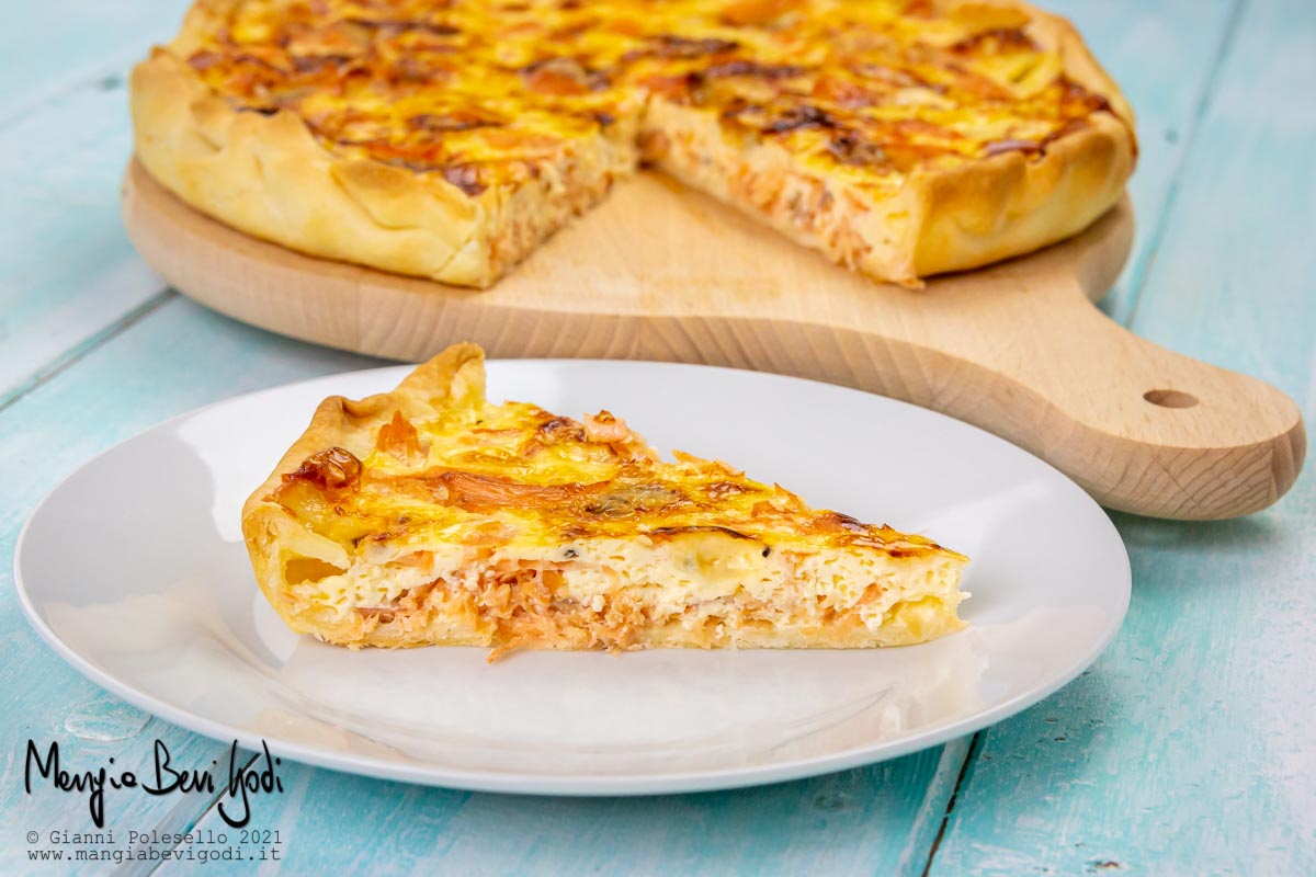 Quiche al salmone e gorgonzola