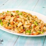 Insalata di gamberi, cannellini e arachidi