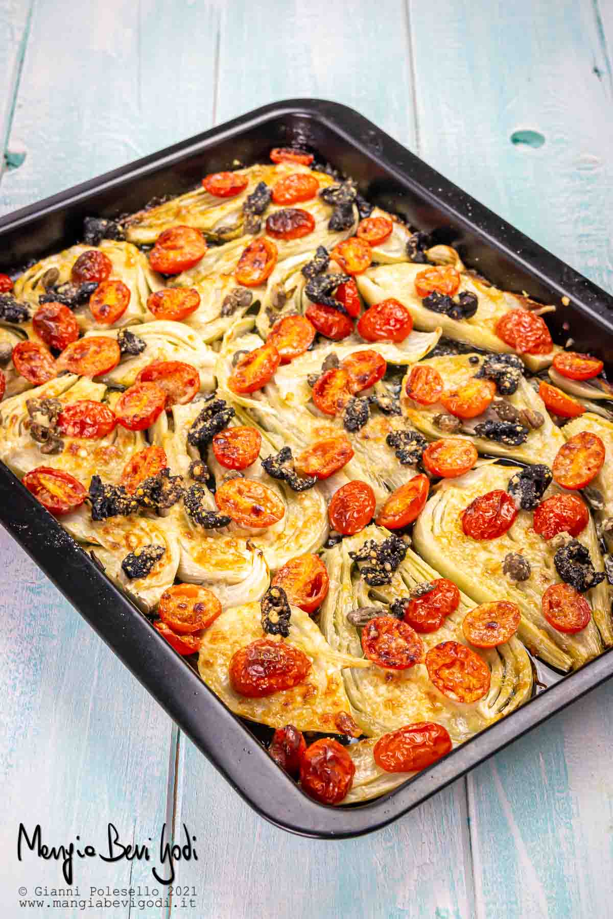 finocchi al forno alla mediterranea