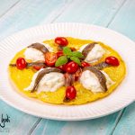 frittata con burrata alici e pomodorini