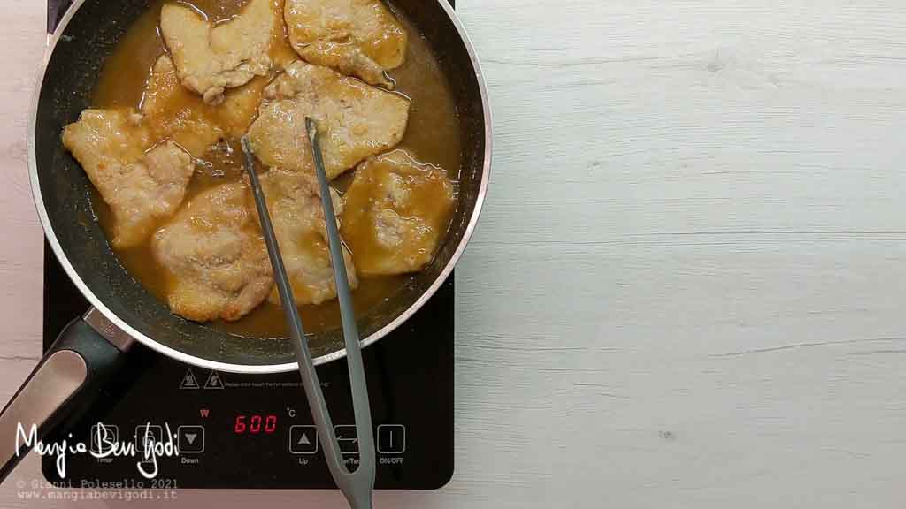 cottura scaloppine di vitello alla birra in padella