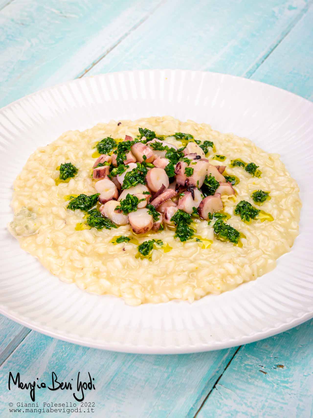 Risotto totani e gorgonzola