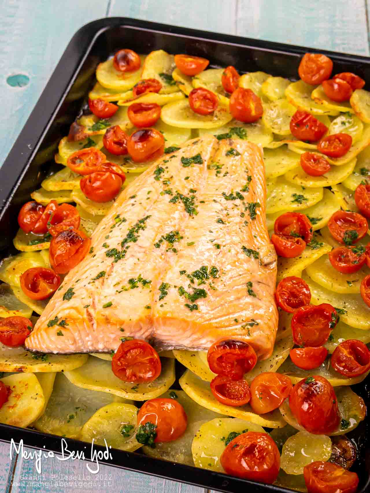 salmone con patate