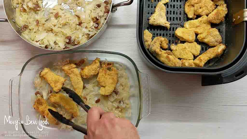 alternare il pollo con il saor