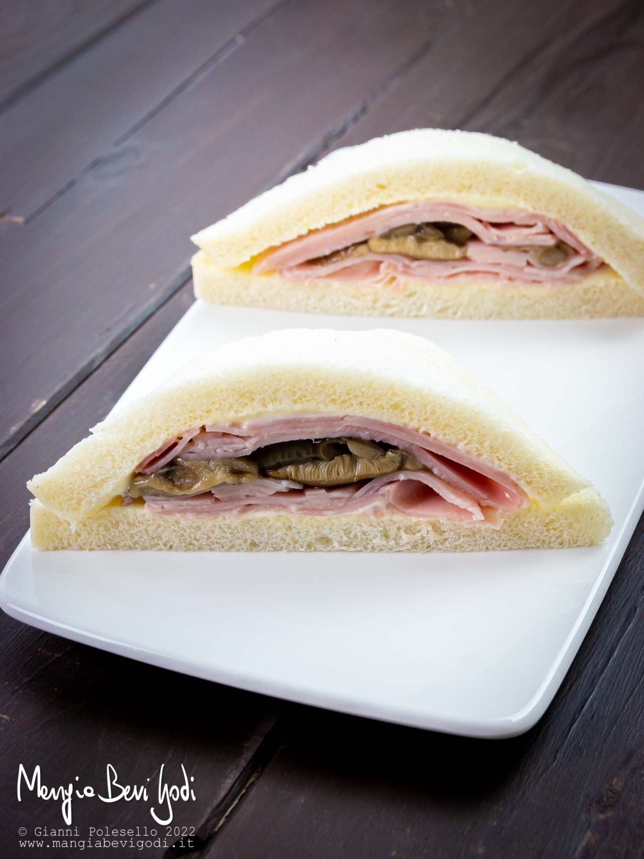 tramezzini prosciutto e funghi