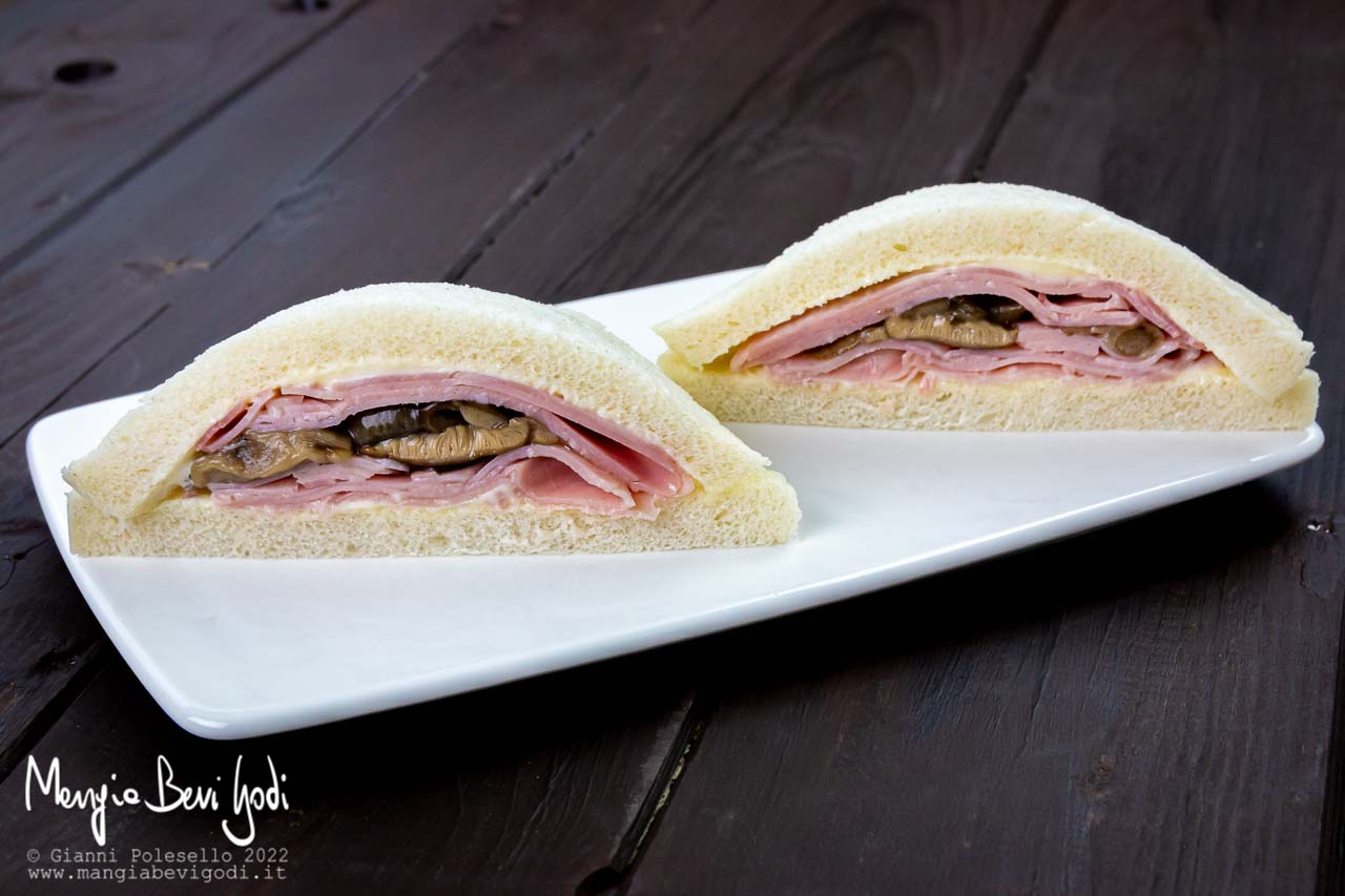 tramezzini prosciutto e funghi