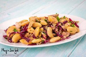 fagioli, tonno e cipolle caramellate