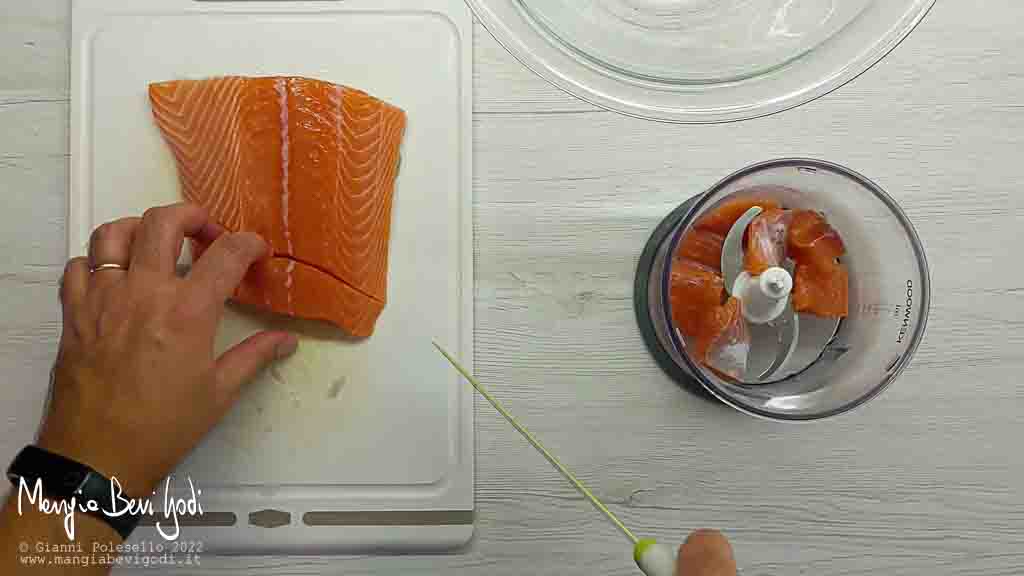 frullare salmone