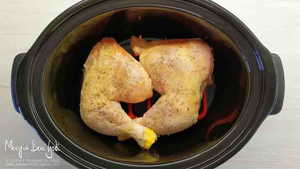 cottura cosciotti di pollo nella slow cooker