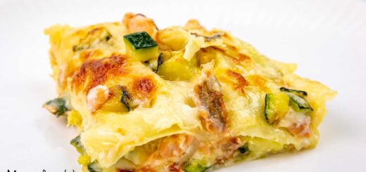 lasagne con salmone e zucchine in friggitrice ad aria