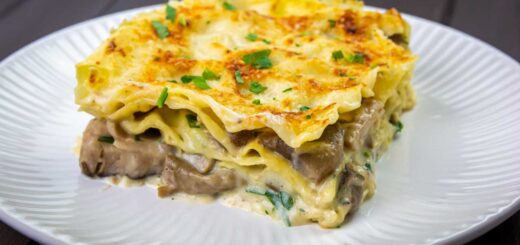 lasagne ai funghi cotte nella friggitrice ad aria