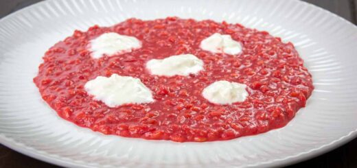 risotto barbabietole e stracciatella