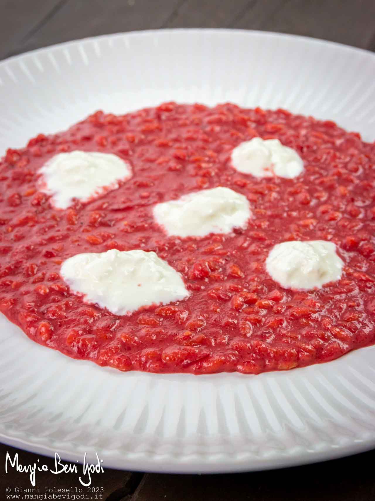 risotto barbabietole e stracciatella