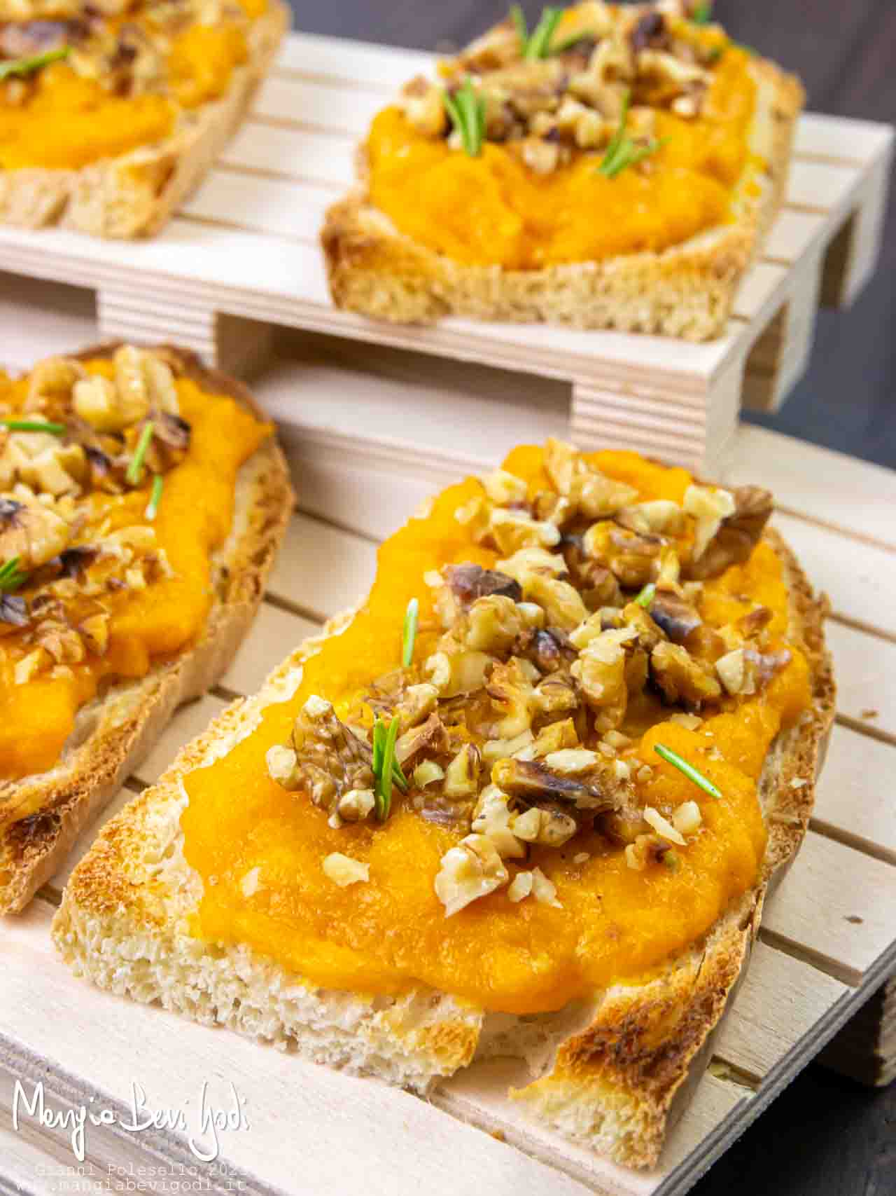 crostoni zucca e gorgonzola