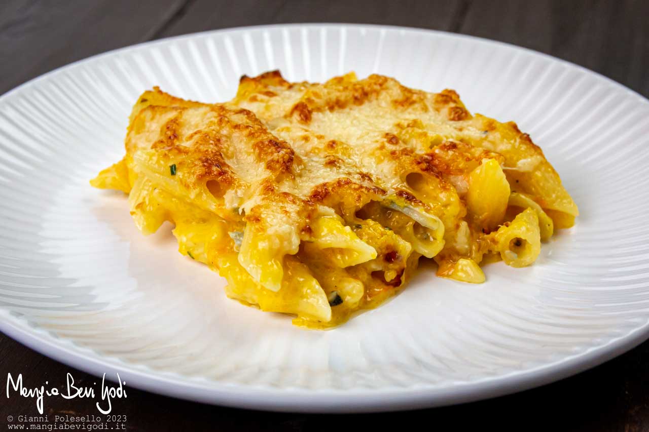 pasta al forno zucca e gorgonzola