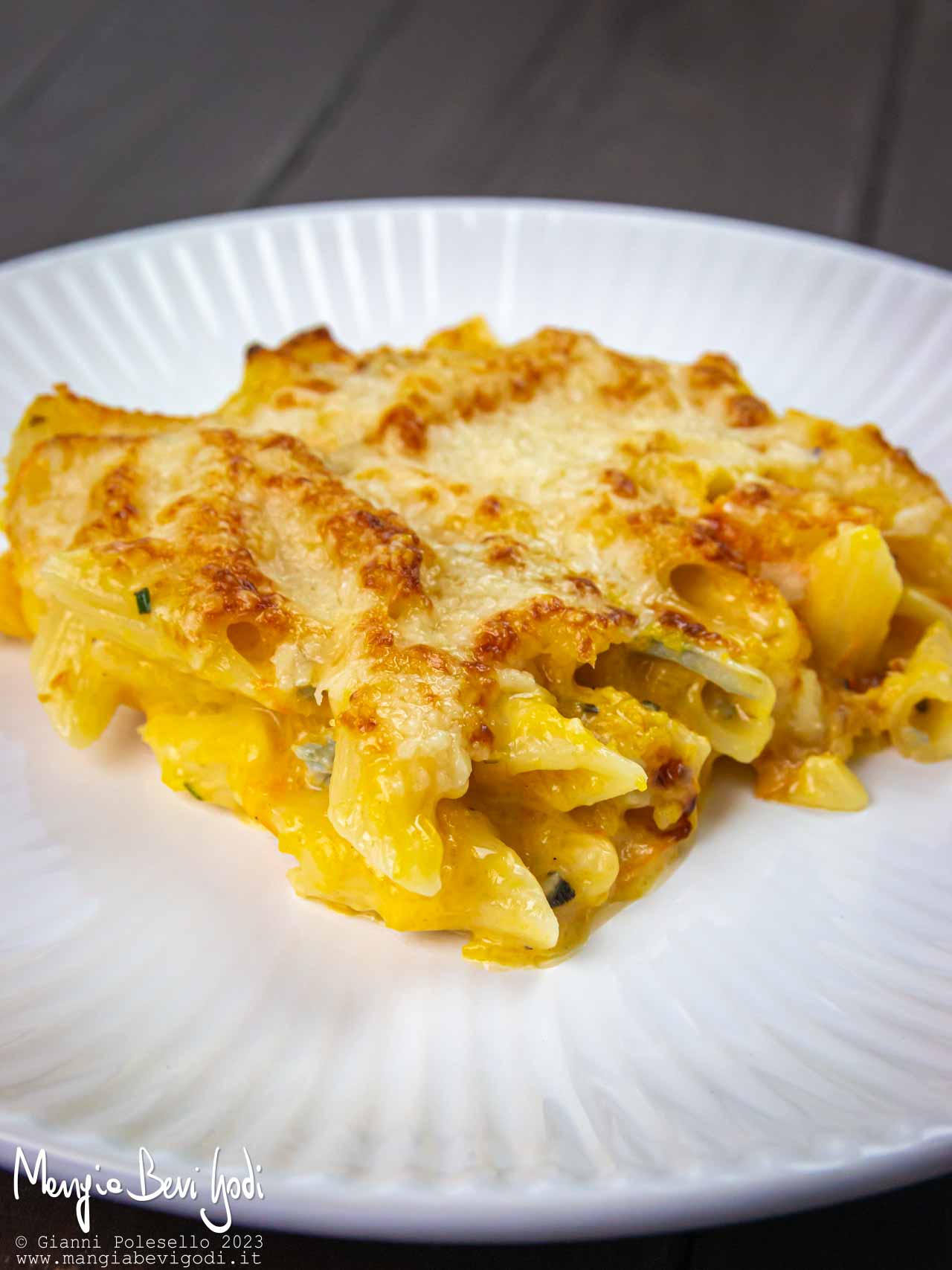 pasta al forno zucca e gorgonzola