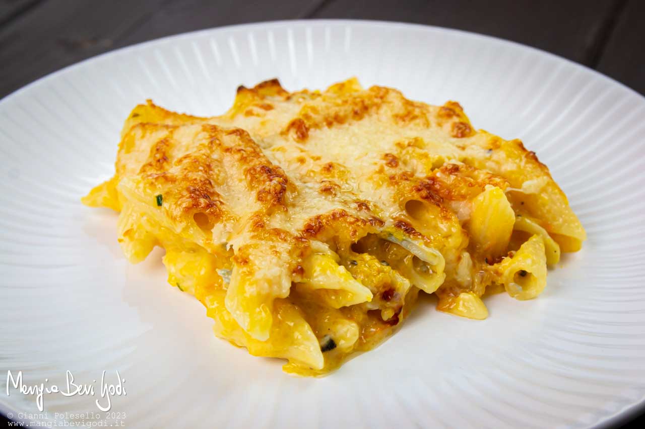 pasta al forno zucca e gorgonzola