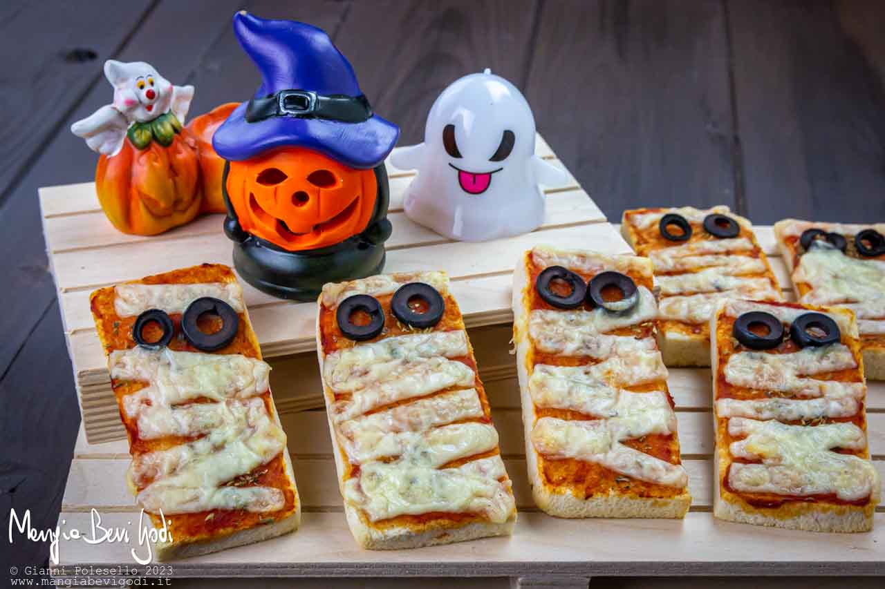 pizzette mummie di Halloween