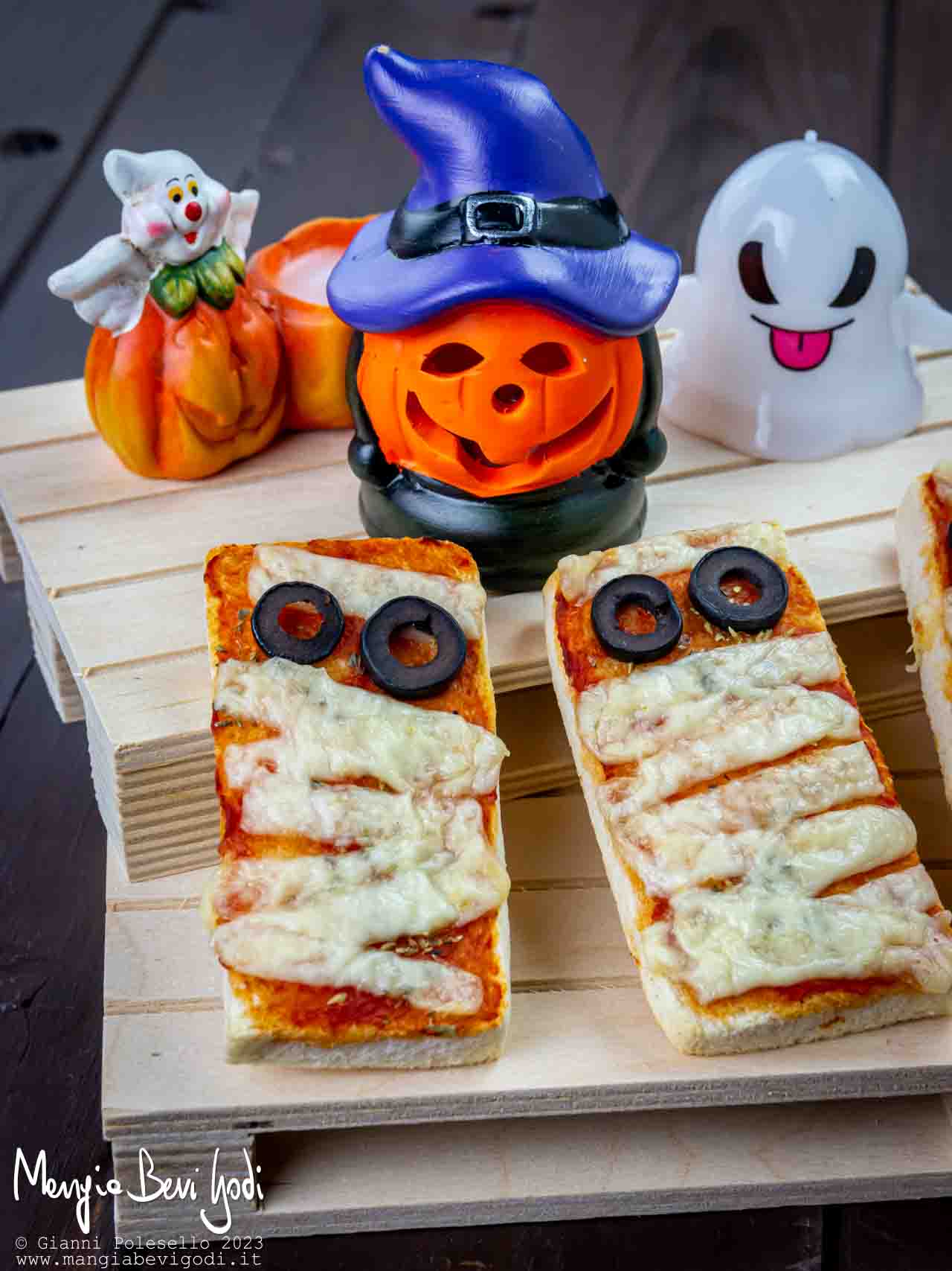 pizzette mummie di Halloween